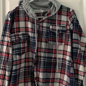 Cute flannel with attached hood